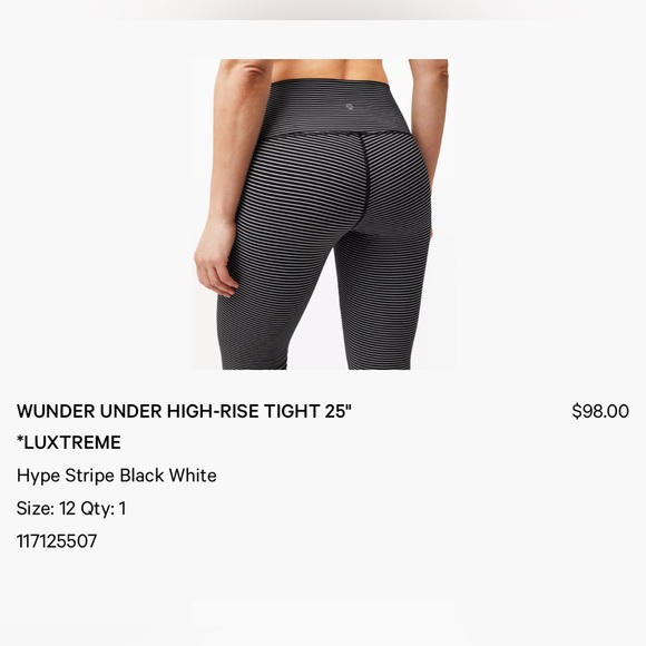 Lululemon Wunder Under High-Rise legging. Size 12. - Picture 2 of 2